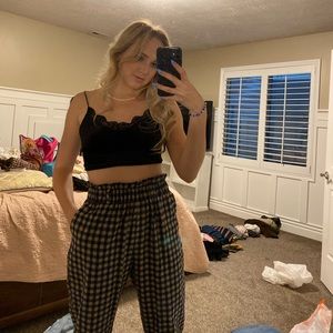 Bluet tan plaid chic pants. Super comfy and super cute